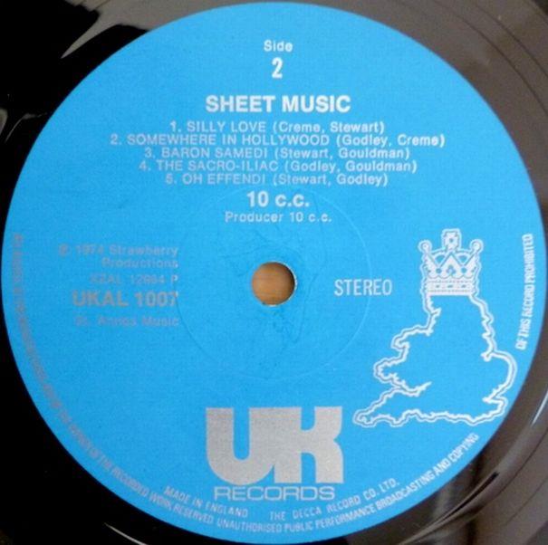 10CC, 1974, Sheet Music, Great Britain