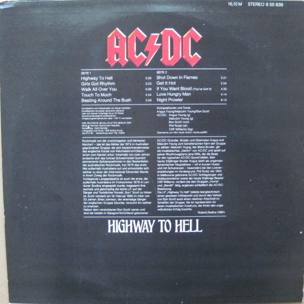 AC/DC, Highway To Hell, DDR