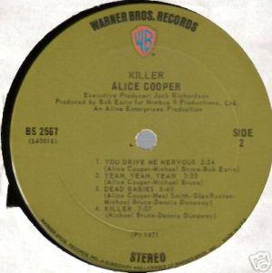 Alice Cooper, Killer, Warner Bros. Records