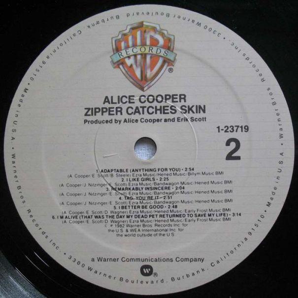 Alice Cooper, Zipper Catches Skin, 1982, Warner Bros