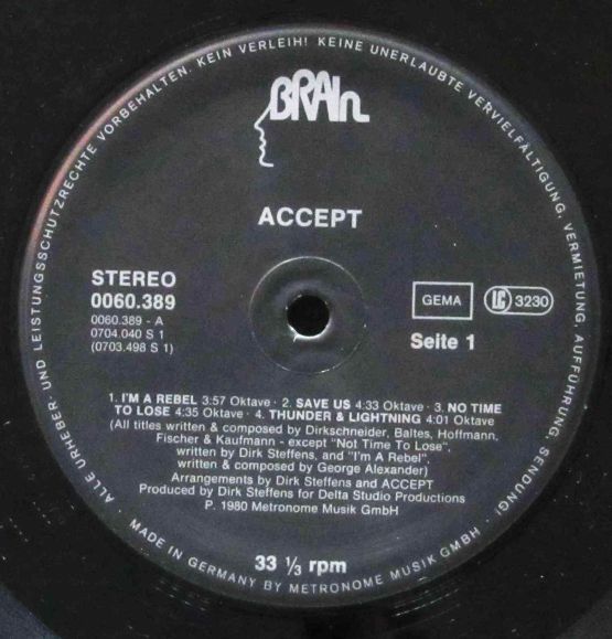 Accept, I'm A Rebel, 1980,  