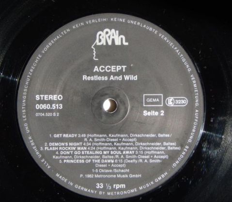 Accept, Restless And Wild, 1982, West Germany