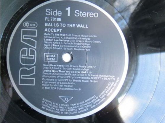 Accept, Balls to the Wall, 1983, West Germany