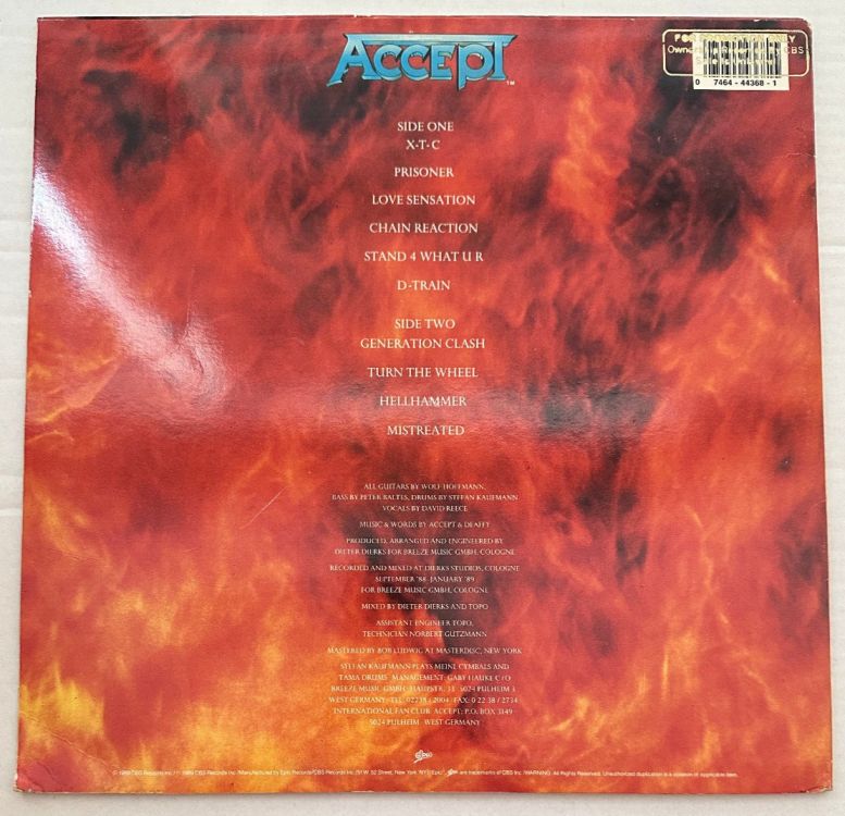 Accept, Eat the Heat, 1989, 