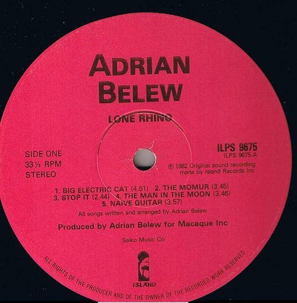 Adrian Belew, Lone Rhino, UK, 1982