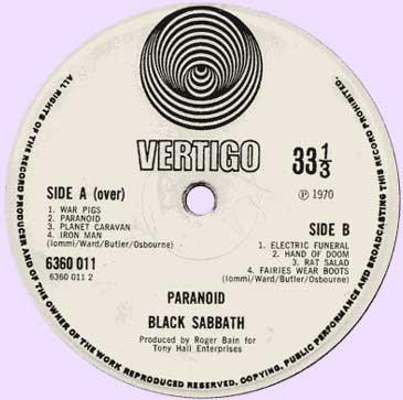 Black Sabbath, Paranoid, UK, 1970