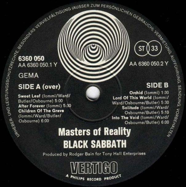 Black Sabbath, Master Of Reality, 1971 . Germany