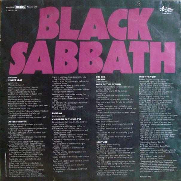 Black Sabbath, Master Of Reality, 1971 . Italy