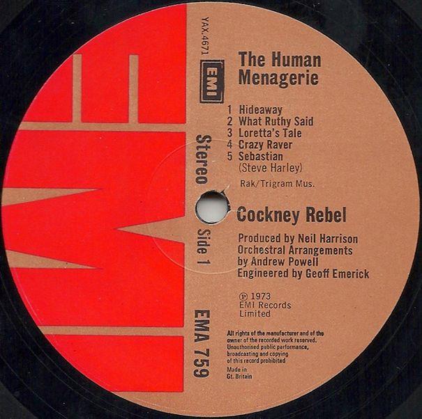 The Human Menagerie, Cockney Rebel,  , 1973 .