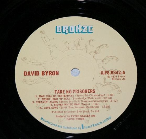 Take No Prisoners, 1975, England, Bronze Records