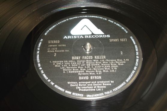 Baby Faced Killer, 1978, England, Arista Records