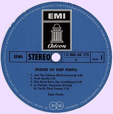 Shades Of Deep Purple, lable Germany