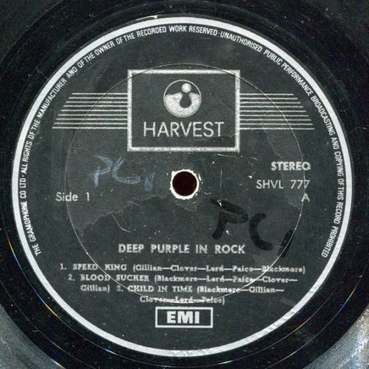 Deep Purple In Rock,    Harvest