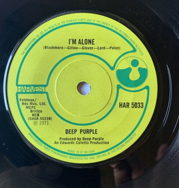 Deep Purple, Single, I'm Alone, 1971, UK