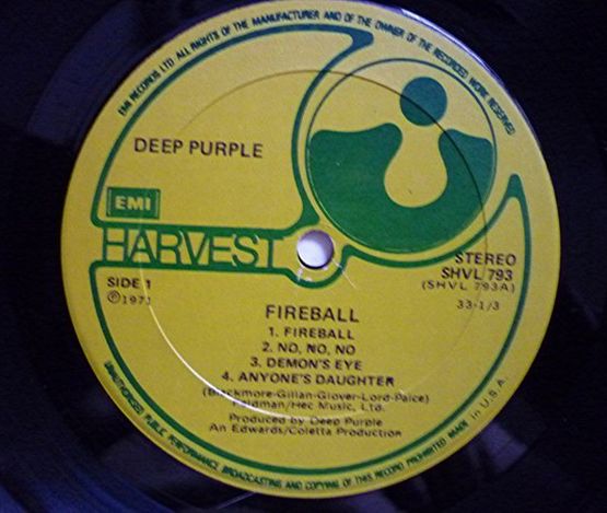 Deep Purple, Fireball, 1971, USA, Harvest