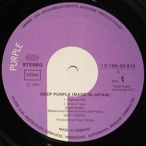 Deep Purple, Made in Japan, Germany