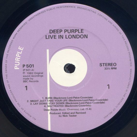 Deep Purple, Live in London? 1982,  