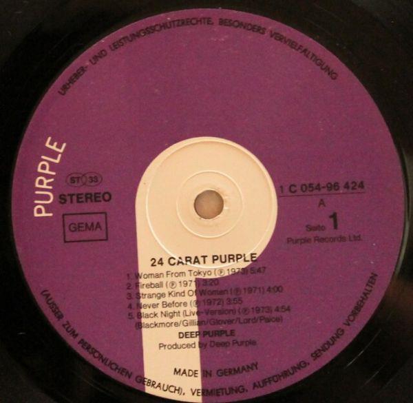 Deep Purple, 24 Carat Purple, 1975, Harvest, West Germany