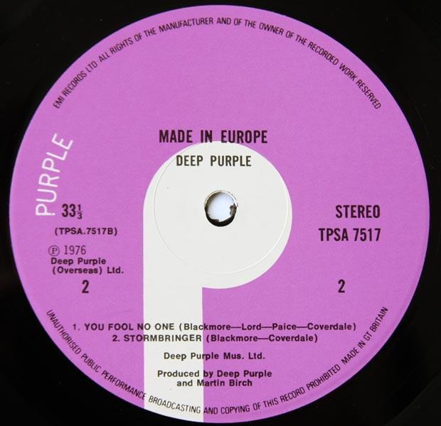 Deep Purple, Made in Europe, 1976, 