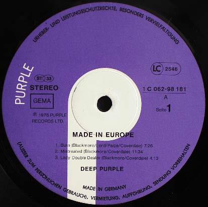 Deep Purple, 1976, Made in Europe, Germany