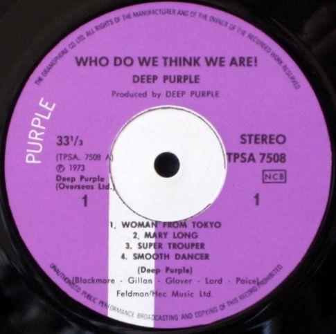 Deep Purple 1973 Who Do We Think We Are, 