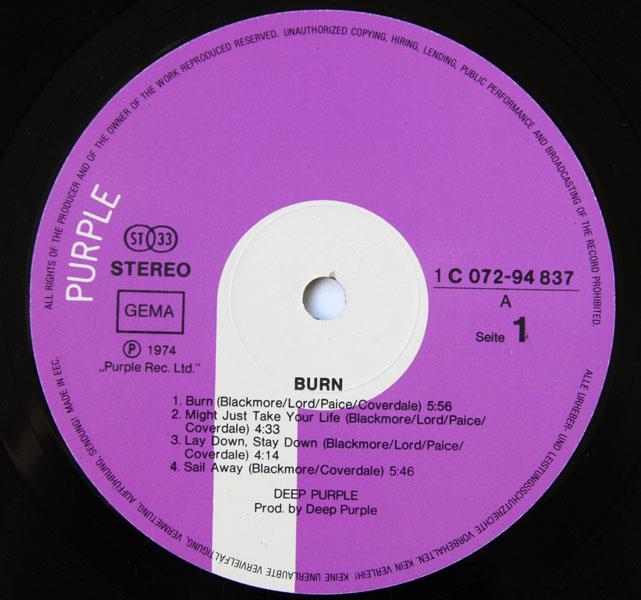 Deep Purple "Burn", 1974, 