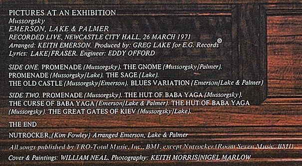 Emerson, Lake & Palmer, Pictures at an Exhibition 1971,  