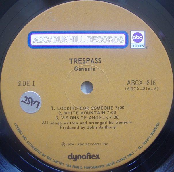 Trespass, ABC-Dunhill Records, Canada