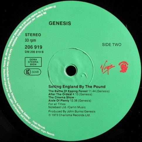 Selling England by the Pound, Germany, Vitgin Records, Charisma