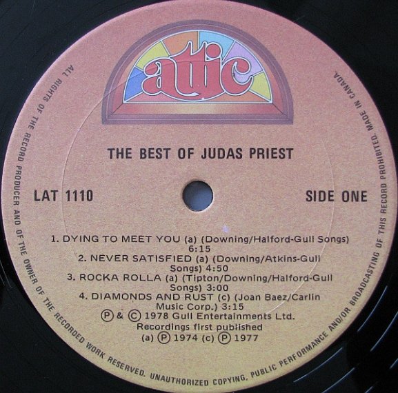 The Best of Judas Priest, 1978, Canada