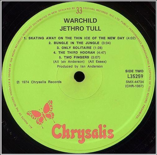 Side two, Jethro Tull, War Child 1974, New Zealand