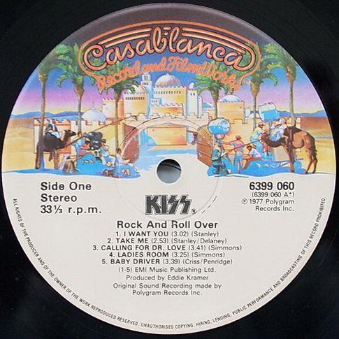 Kiss 1976 Rock And Roll Over, UK