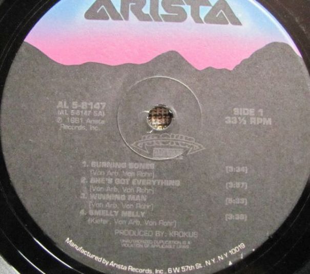 Krokus, Hardware, 1981, made in United States