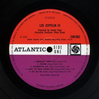 Led Zeppelin III. Atlantic Records