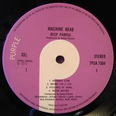Deep Purple. Machine Head. Purple Records