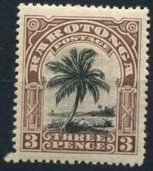 Rarotonga, 1919, three pence