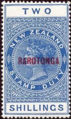 Rarotonga, 1921, 2 shillings