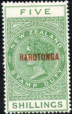 Rarotonga, 1921, 5 shillings