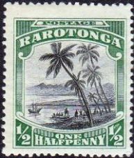 Rarotonga, 1925-27, one half penny