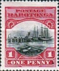 Rarotonga, 1925-27, one penny