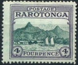 Rarotonga, 1925-27, four pence