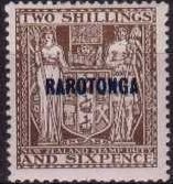 Rarotonga, 1925-27, two shillings and six pence