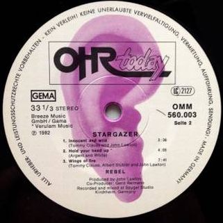 Rebel, Stargazer, 1982, , Ohr Today Records