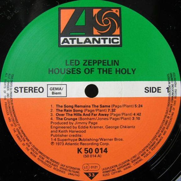 Led Zeppelin, "Houses Of The Holy", West Germany