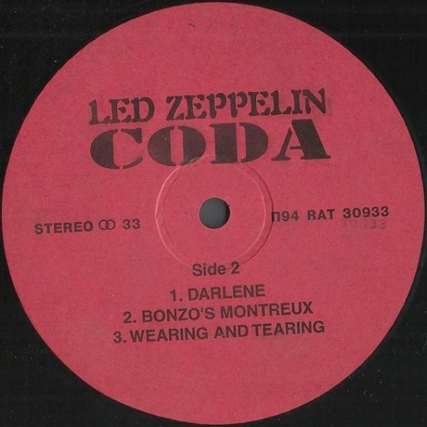 Led Zeppelin, Coda, 1982, Santa Records