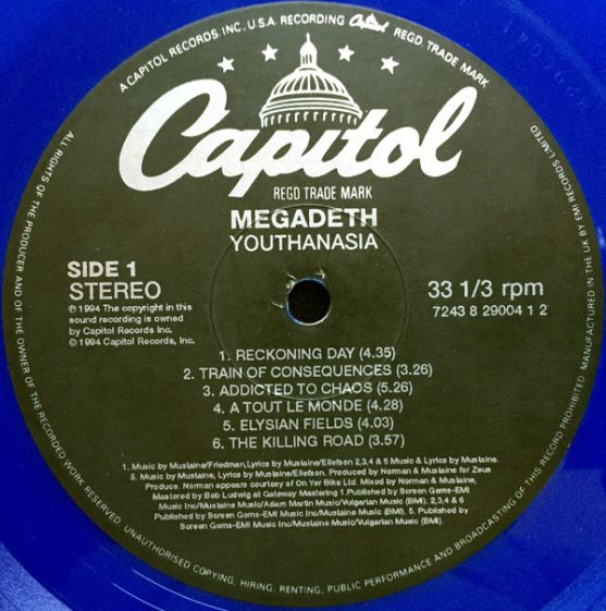 Megadeth, Youthanasia, Capitol