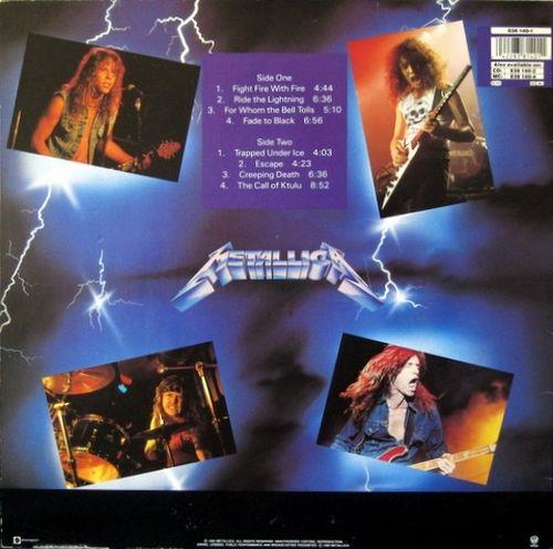 Metallica, Ride the Lightning, 1984, Europe 1989