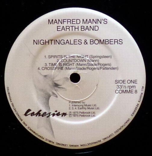 Manfred Mann's Earth Band, Nightingales & Bombers, 1975, Great Britain, Petbrook Ltd