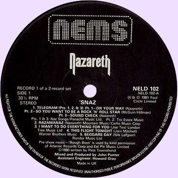 Nazareth, 'Snaz,  