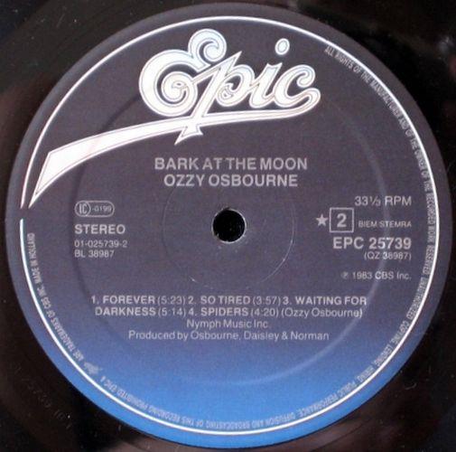 Ozzy Osbourne, Bark At The Moon, 1983, , Epic Records